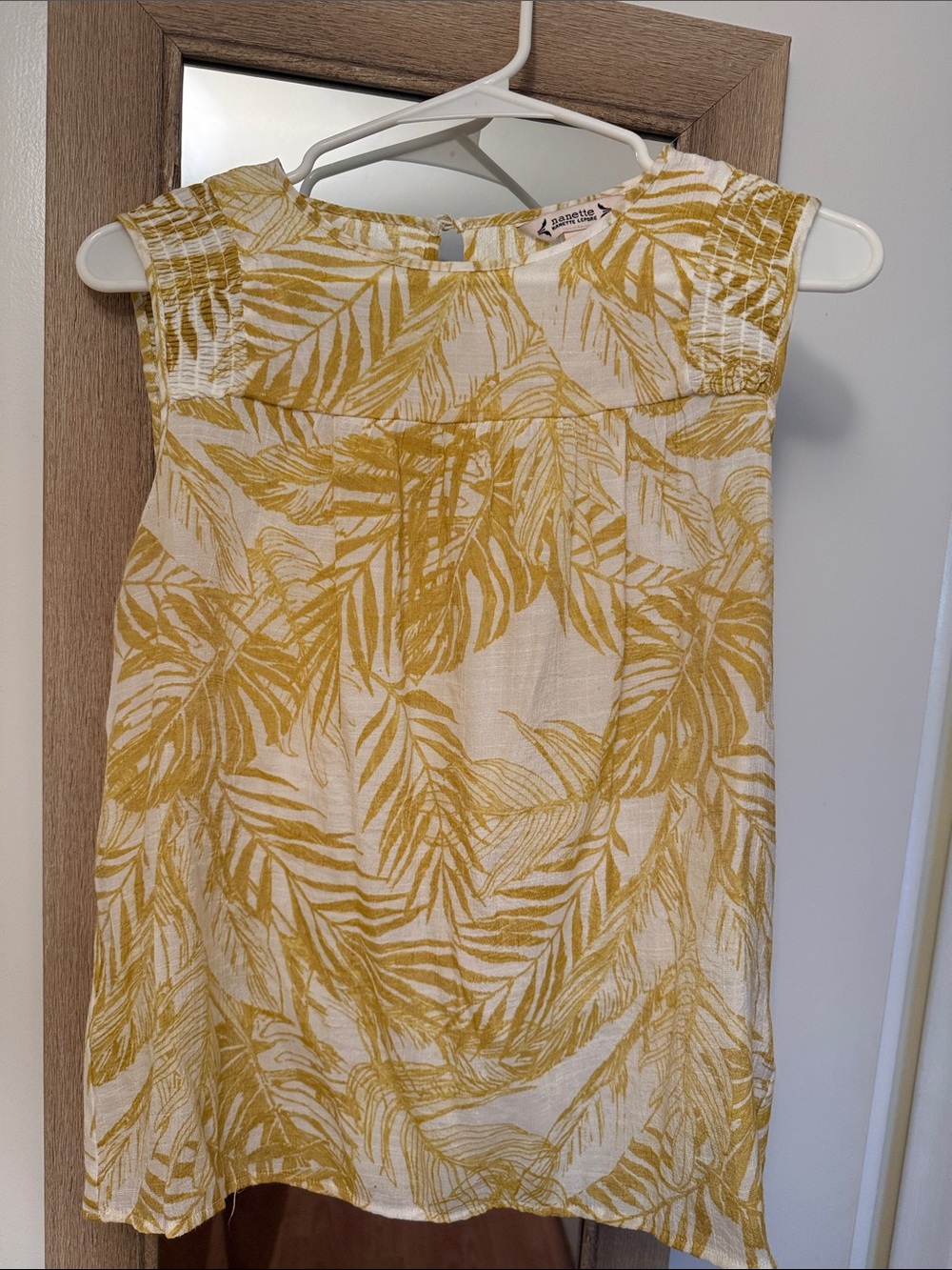 Nannette Yellow Leaf Print Crop Top